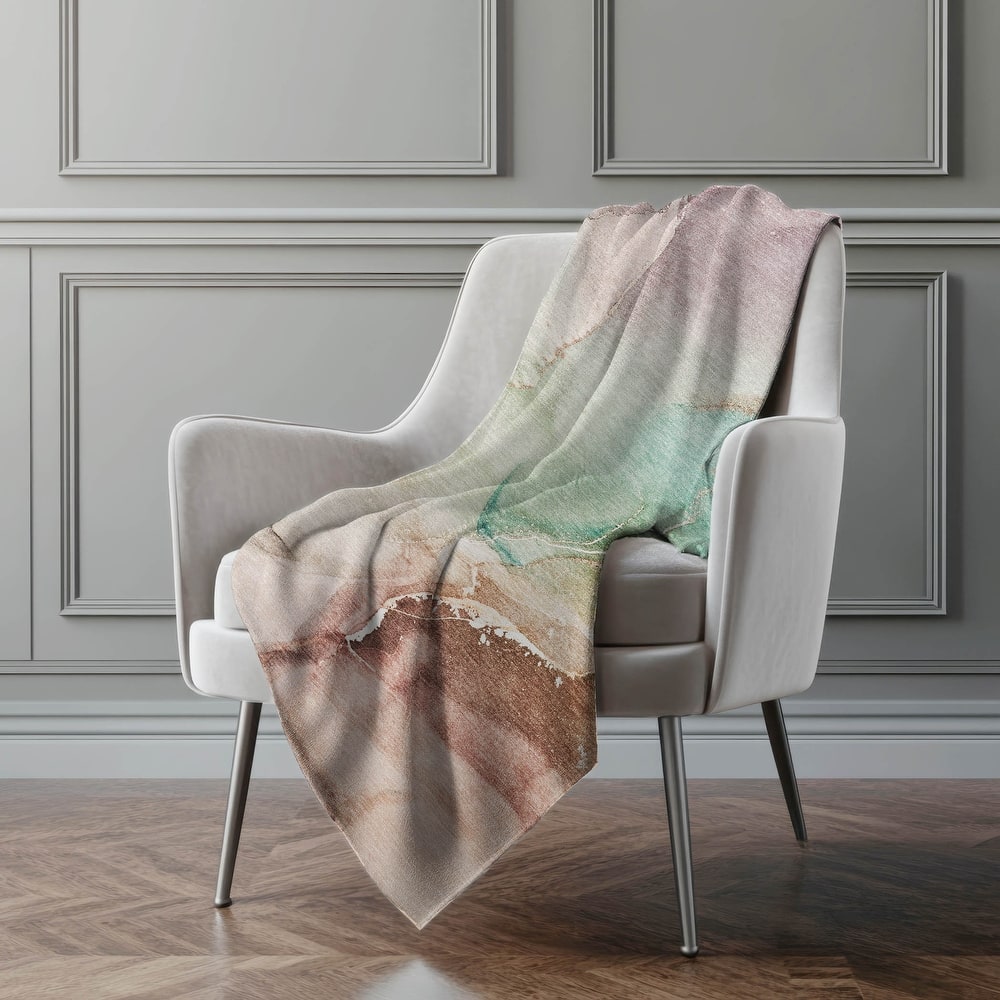 Premium Machine Washable Abstract Contemporary Sherpa Throw Blanket