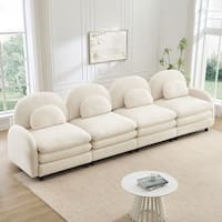 Teddy Fabric Cloud Comfort Modular Sofa with Curved Design