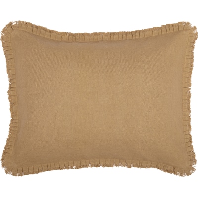Burlap Natural Standard Sham w/ Fringed Ruffle 21x27