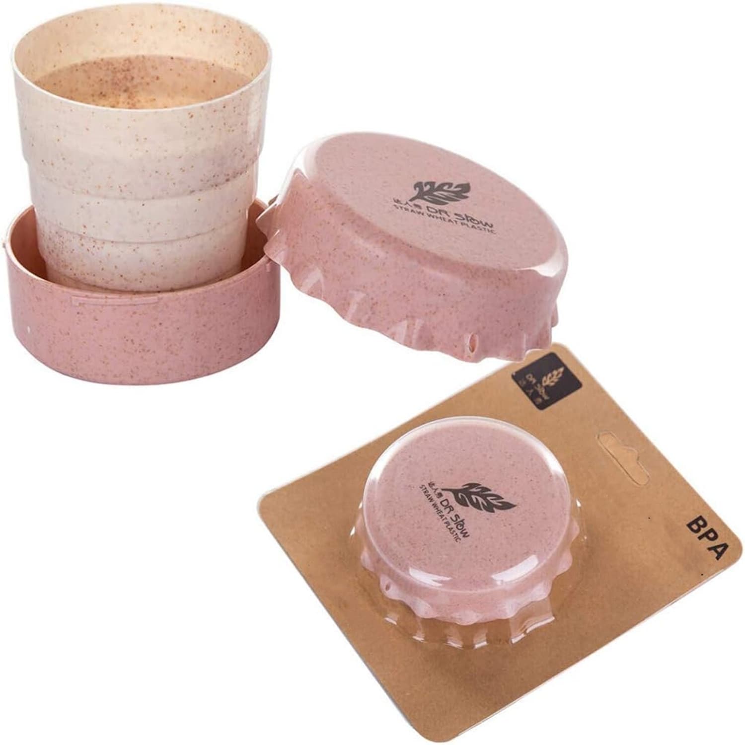 Wheat Telescopic Folding Drinking Cup Travel Cup