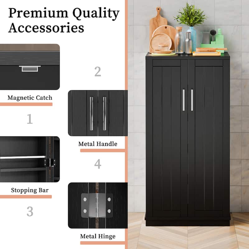 Futzca 47in Pantry Cabinet, Wooden Kitchen Storage Cabinets