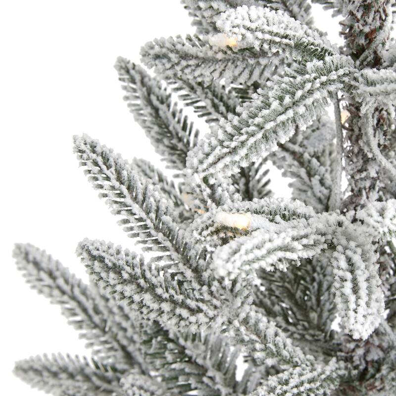 3' Flocked Manchester Spruce Christmas Tree with 50 Lights - Green