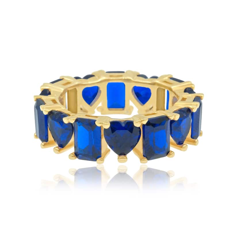 SHYMI Heart and Emerald Eternity Band
