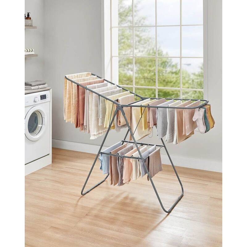 Modern Stainless Steel Clothes Drying Rack with Sock Clips
