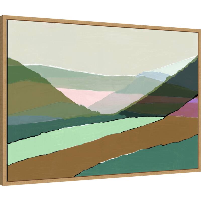Layered Mountains And Valleys I by Cartissi Framed Canvas Wall Art Print