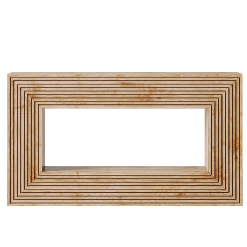 59" Farmhouse Fluted Entryway Console Table with Storage for Living Room and Hallway