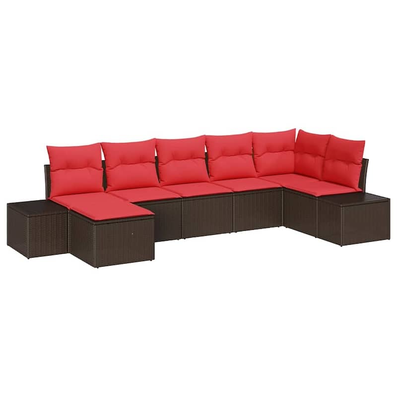 vidaXL 8 Piece Garden Sofa Set with Cushions - 125.6×60.6×27.2