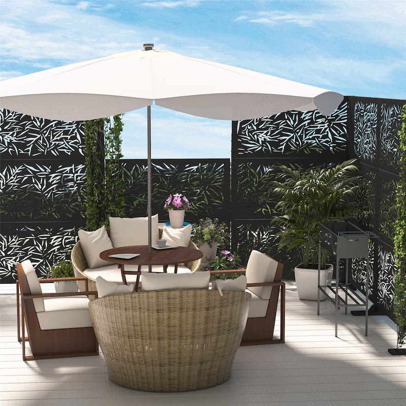 Outdoor Privacy Screen Free Standing Bamboo Leaves - 76x47