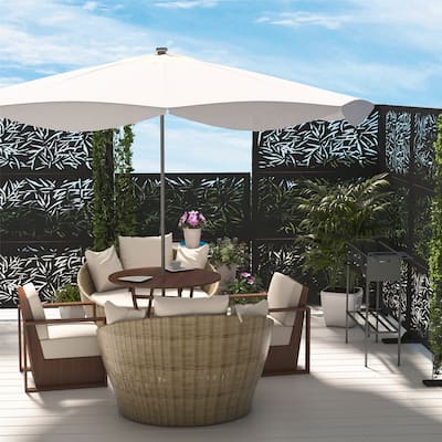 Outdoor Privacy Screen Free Standing Bamboo Leaves - 76x47