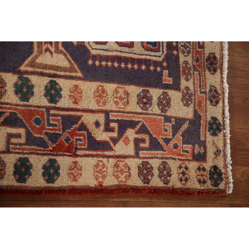 Vegetable Dye Meshkin Persian Vintage Area Rug Handmade Wool Carpet - 5'1"x 9'2"
