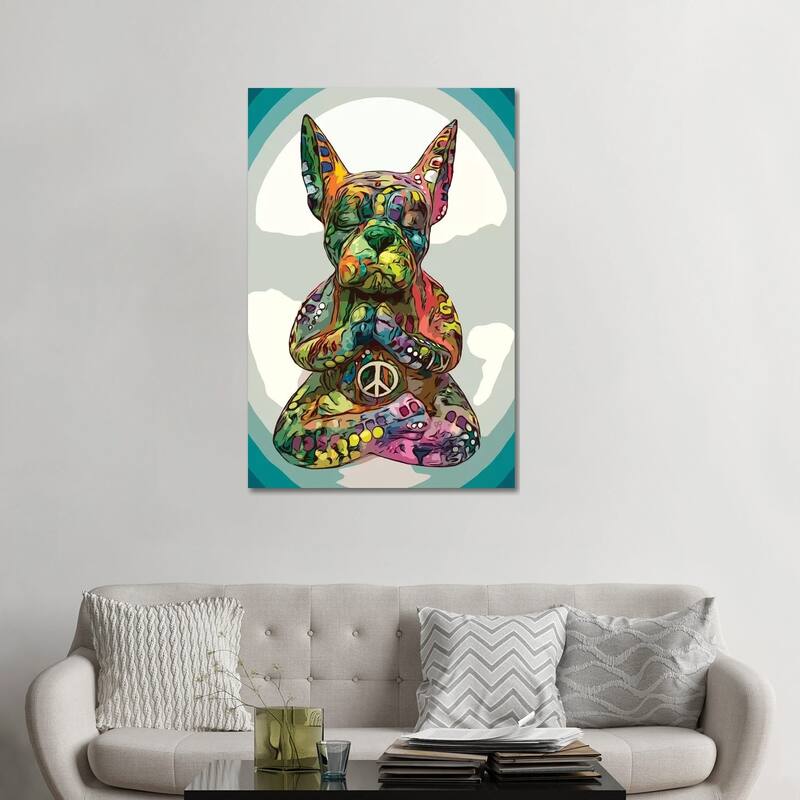 iCanvas "French Buddha Bulldog" by Dean Russo Canvas Print - 48x32x1.5