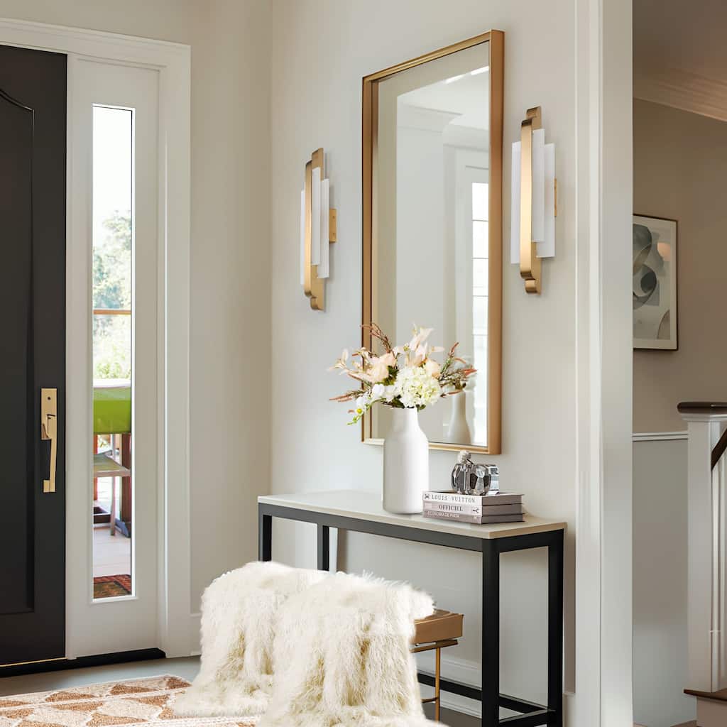 Modern 1-Light LED Gold Geometric Wall Sconce Bathroom Vanity Light - W6.3"*D3.1"*H23.6"