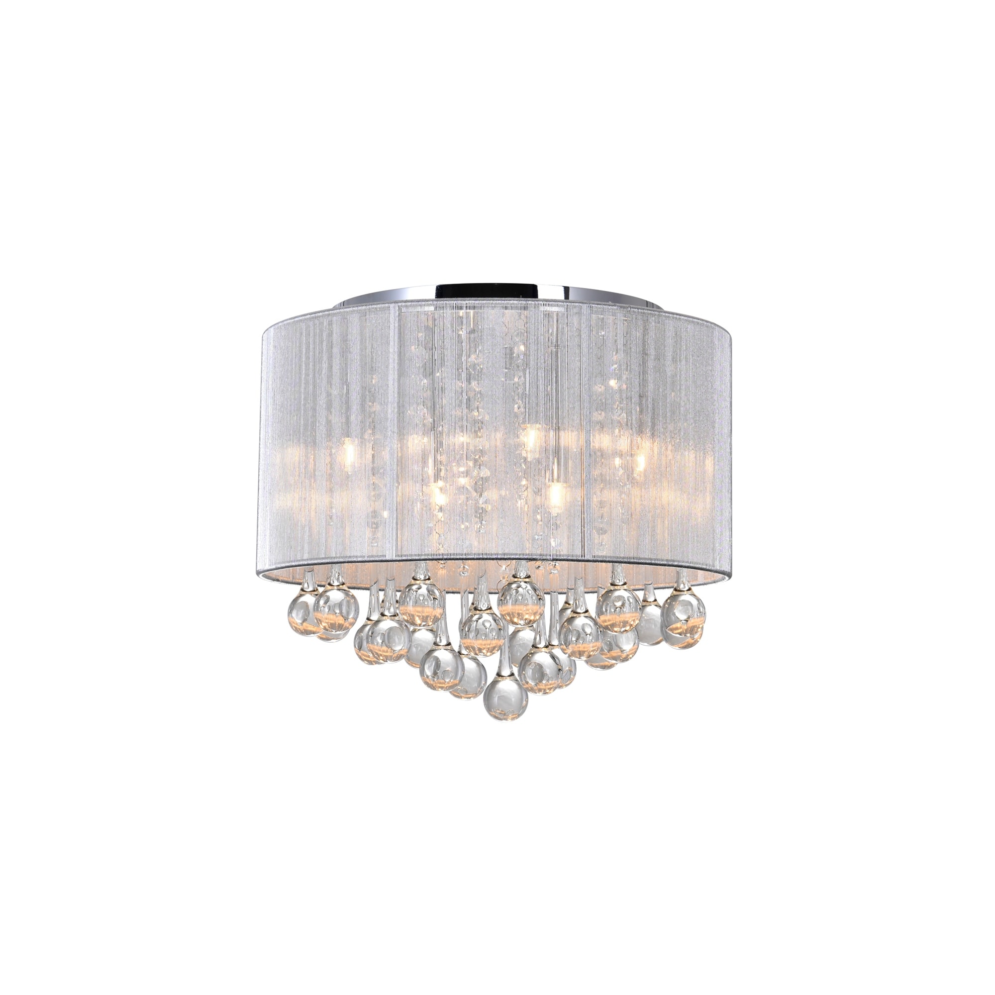 CWI Lighting Water Drop 6 Light Chrome Flush Mount With Silver Shade