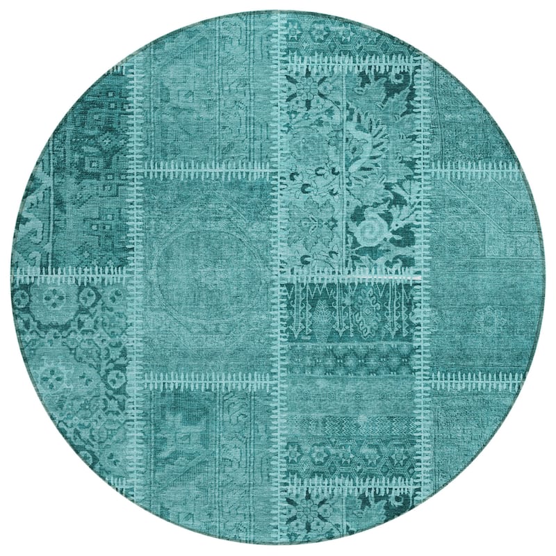 HomeRoots Patchwork Transitional Rectangle Outdoor Rug