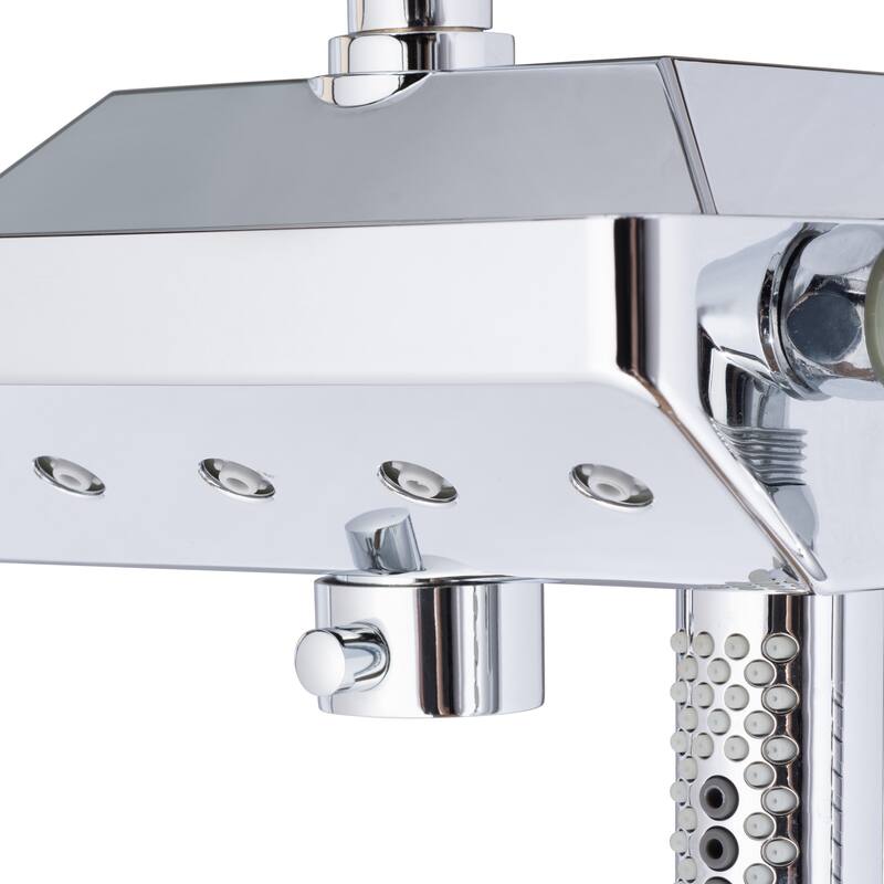 AquaPower 11-in Rain Showerhead Shower System with Pivoting Shower Arm and PULSE AquaPower Spray Chrome 1.8 GPM
