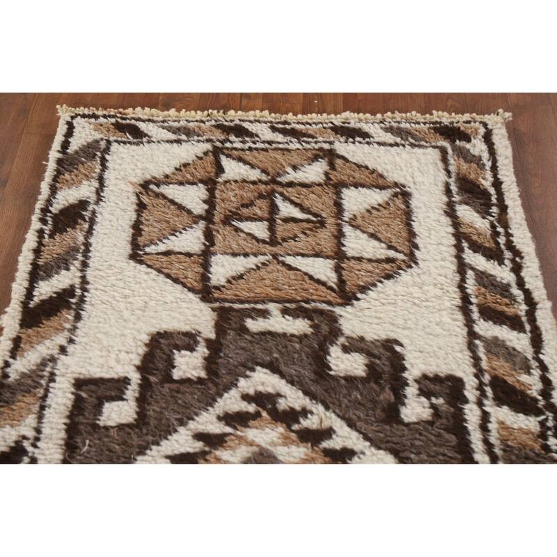 Plush Anatolian Natural Dye Runner Rug Hand-knotted Wool Carpet - 2'11"x 10'11"