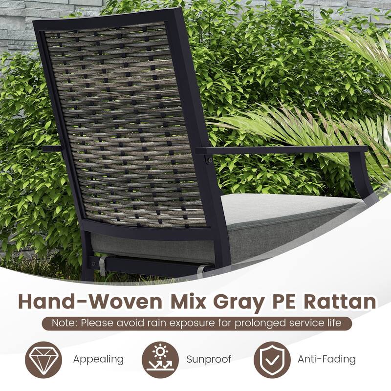 Costway Patio Wicker Chairs Set of 2/4 Stackable Rattan Armchairs with