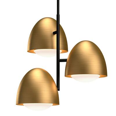Alora Lighting CH529024OP Kenji 3 Light 24" Wide Chandelier with Opal