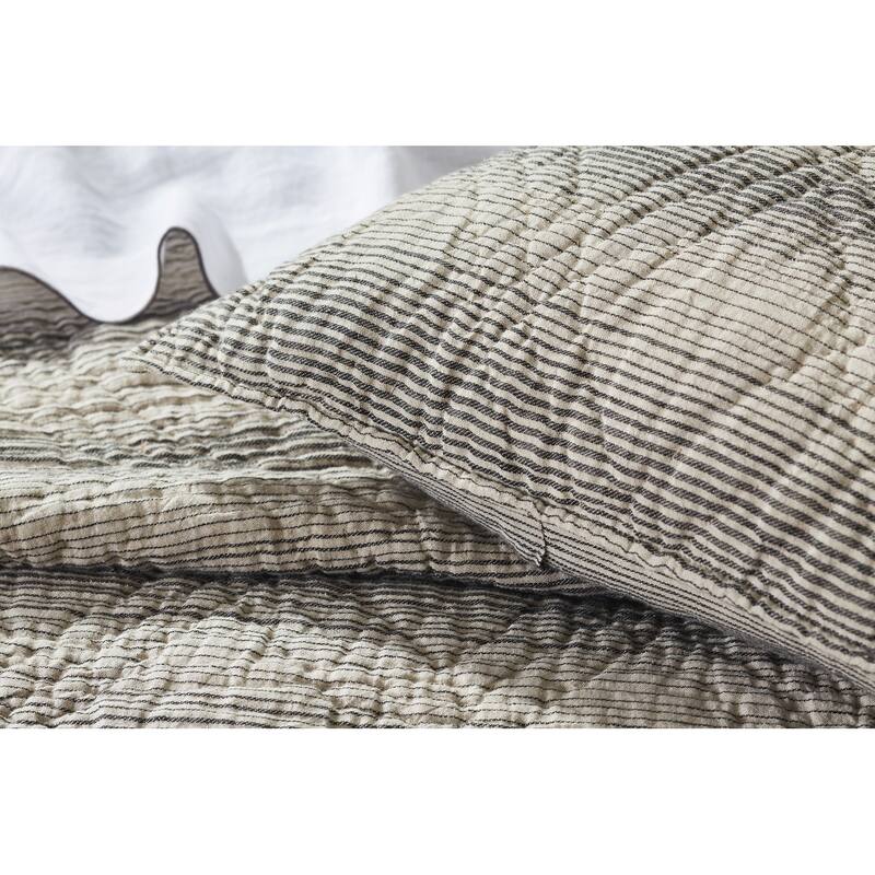 Hugh, Linen, Asphalt, Quilt