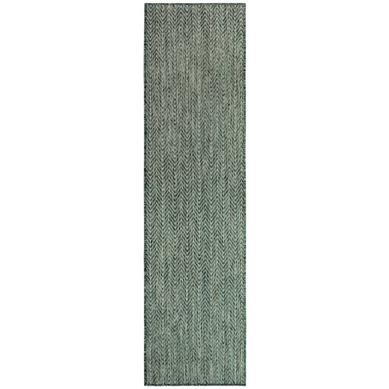 Nourison Horizon Indoor/Outdoor Chevron Area Rug - 2' x 6' - Green