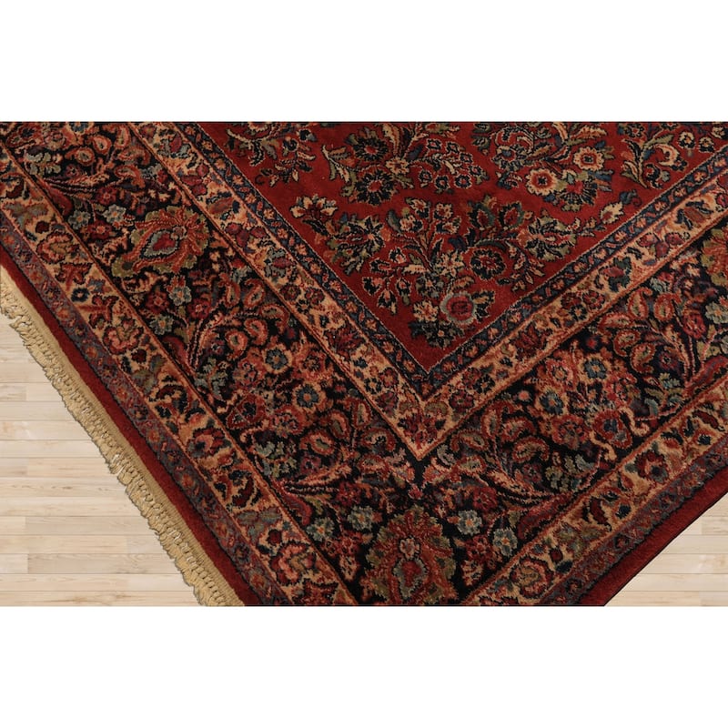 8'8''x12 Machine Made New Zealand Wool Burgundy Sarouk Traditional Karastan Rug - 8' 8'' x 12'