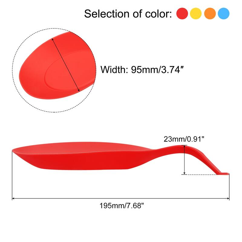 3.74" Heat Resistant Silicone Spoon Rest Kitchen Utensil Holder 4pcs - Red, Blue, Orange, Yellow
