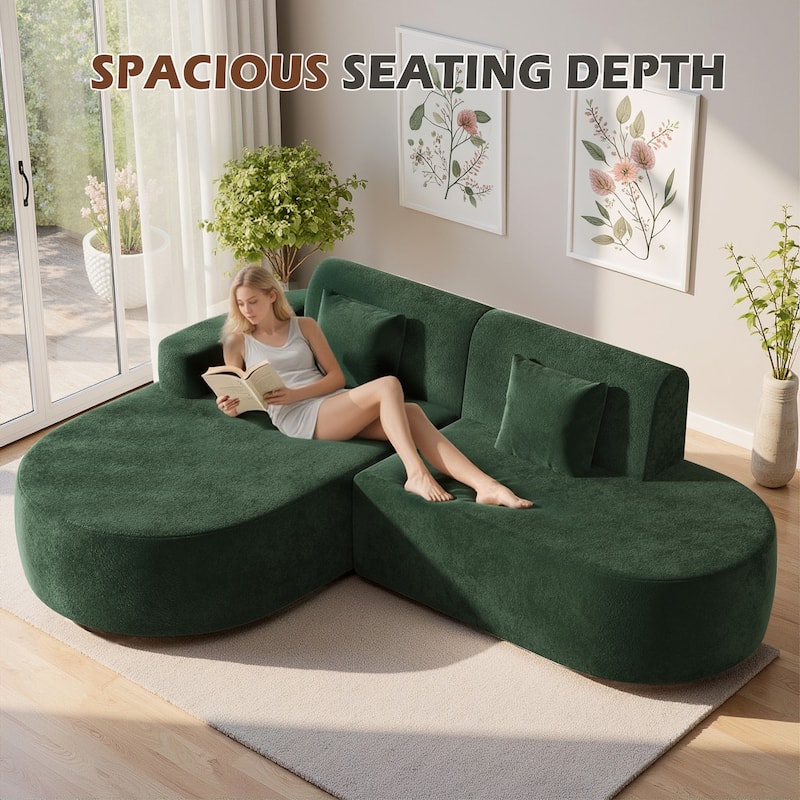 EROMMY Corner Sofa, Modern L-Shaped Sectional Couch with Chaise Lounge, Deep Seat Soft Upholstered Sofa for Living Room Bedroom.
