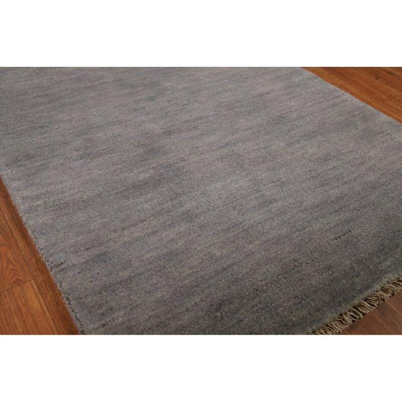 Gray Gabbeh Modern Runner Rug Hand-Knotted Wool Carpet - 2'9"x 9'9"