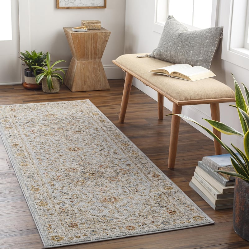 Tereza Updated Traditional Medallion Area Rug - 2' 7" x 10' - Blue