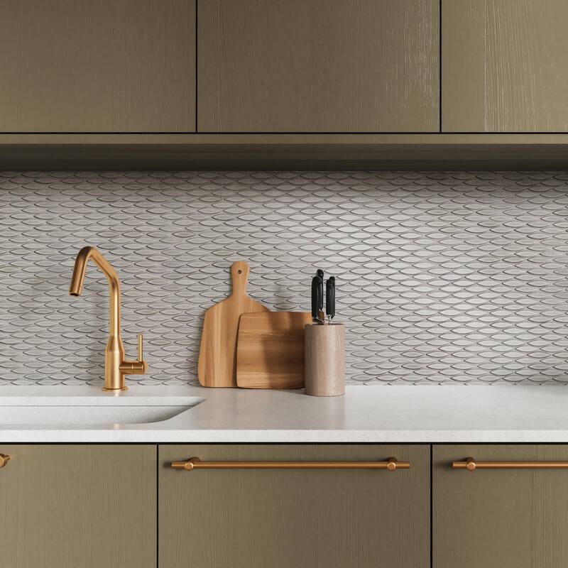 Merola Tile Pescado Satin Stone Grey 12" x 12-1/2" Porcelain Floor and Wall Tile - Sample Swatch