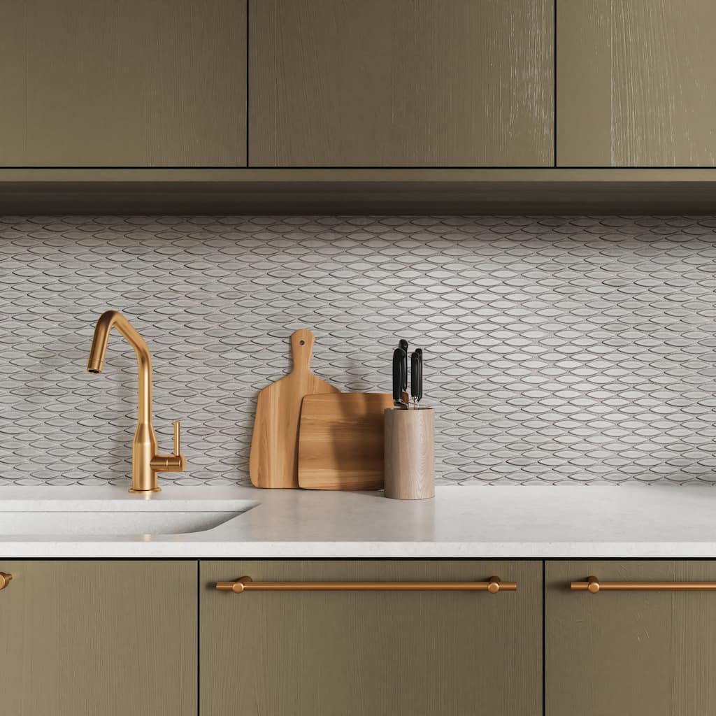 Merola Tile Pescado Satin Stone Grey 12" x 12-1/2" Porcelain Floor and Wall Tile