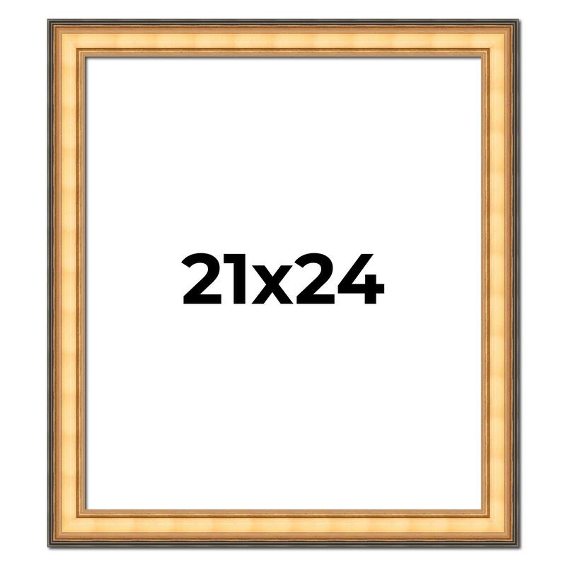 21x24 Frame Gold Plein Aire Solid Wood Picture Frame Width 2 Inches |