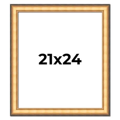 21x24 Frame Gold Plein Aire Solid Wood Picture Frame Width 2 Inches |
