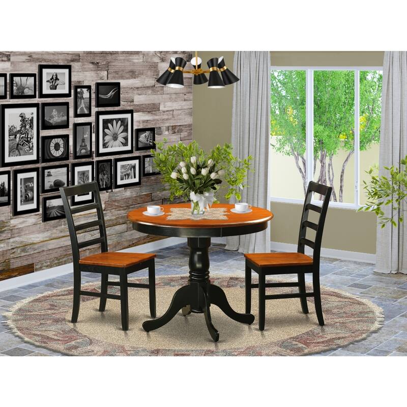 Small Kitchen Table Set with Chairs - Dining Table & 2 Cappuccino Chairs