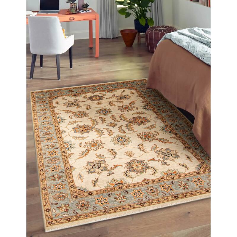 ECARPETGALLERY Hand-knotted Jamshidpour Cream Wool Rug - 4'0 x 6'0
