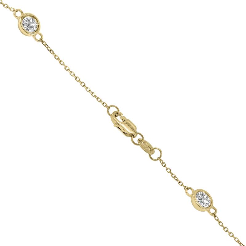 Marquee 2 Carat TW Bezel Set Lab Grown Diamond Station Necklace in 14K Yellow Gold