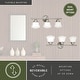 preview thumbnail 4 of 6, Huntley 3-Light 24 in. W Satin Nickel Bathroom Vanity Lighting Fixture, White Schoolhouse Milk Glass Globe Shade, Dimmable
