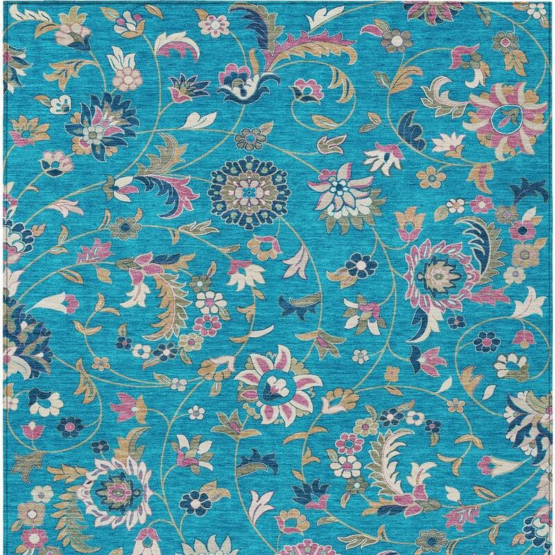 HomeRoots Floral Transitional Rectangle Outdoor Rug