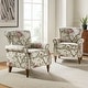 preview thumbnail 7 of 9, Nyctelius Traditional Polyester Accent Arm Chair with Pattern and Nailhead Trim Set of 2 by HULALA HOME