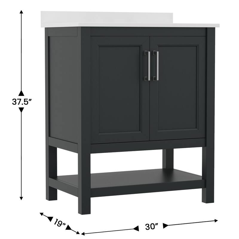 Bathroom Vanity with Undermount Sink and Open Storage Shelf