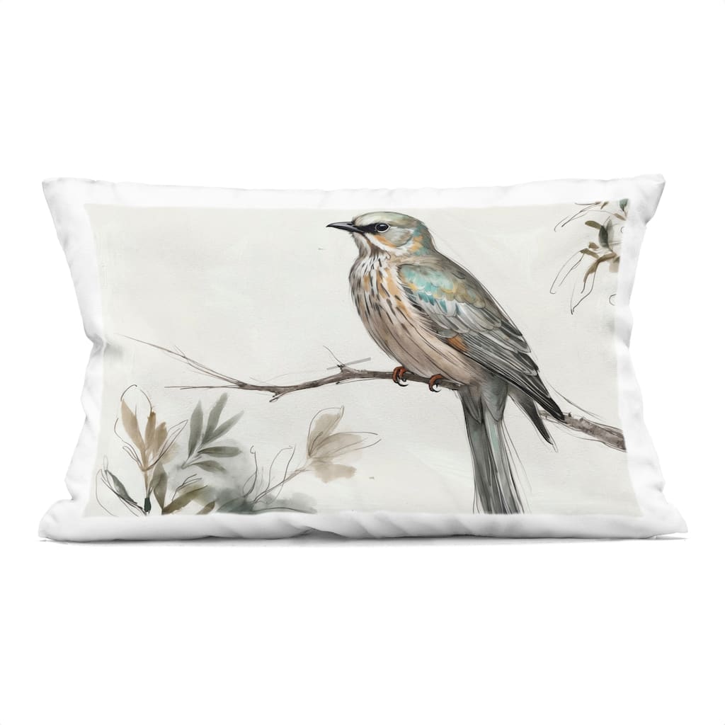 Stupell Stoic Bird Wildlife Study Decorative Printed Throw Pillow Design by LSR Creative Studio