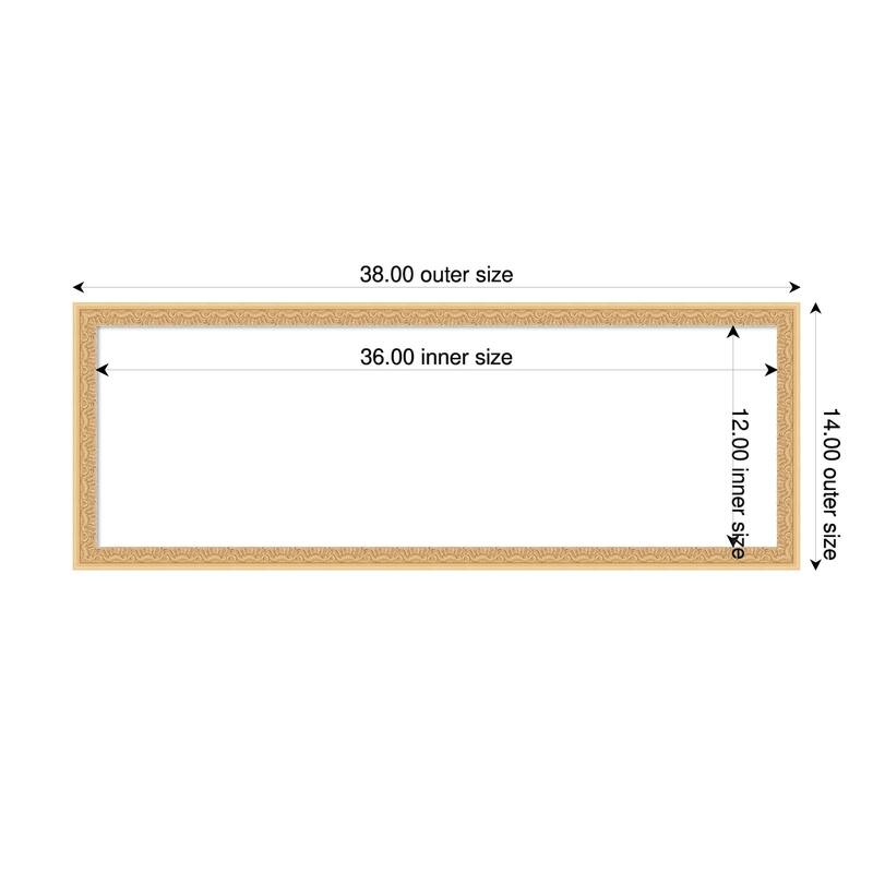 Bethany Framed Dry Erase Magnetic Board - 38 x 14 in - Bethany Gold