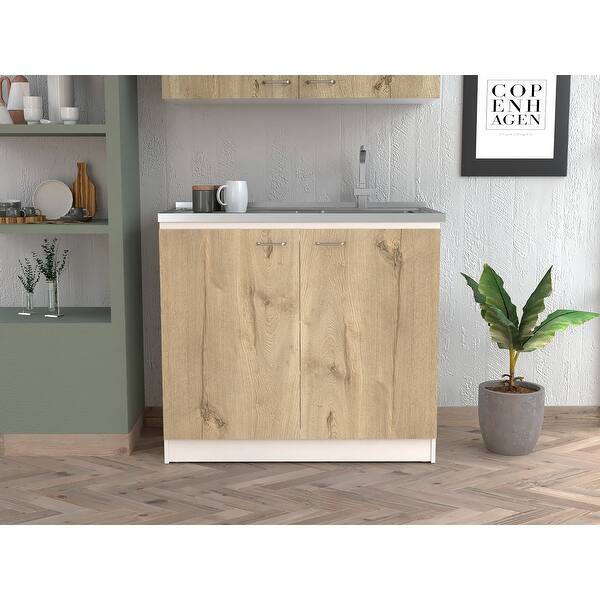 slide 9 of 22, TUHOME Napoles Utility Sink cabinet Espresso White/ Light Grey