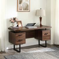 59 inch Study Table Computer Desk with Drawers/Hanging Letter-size ...