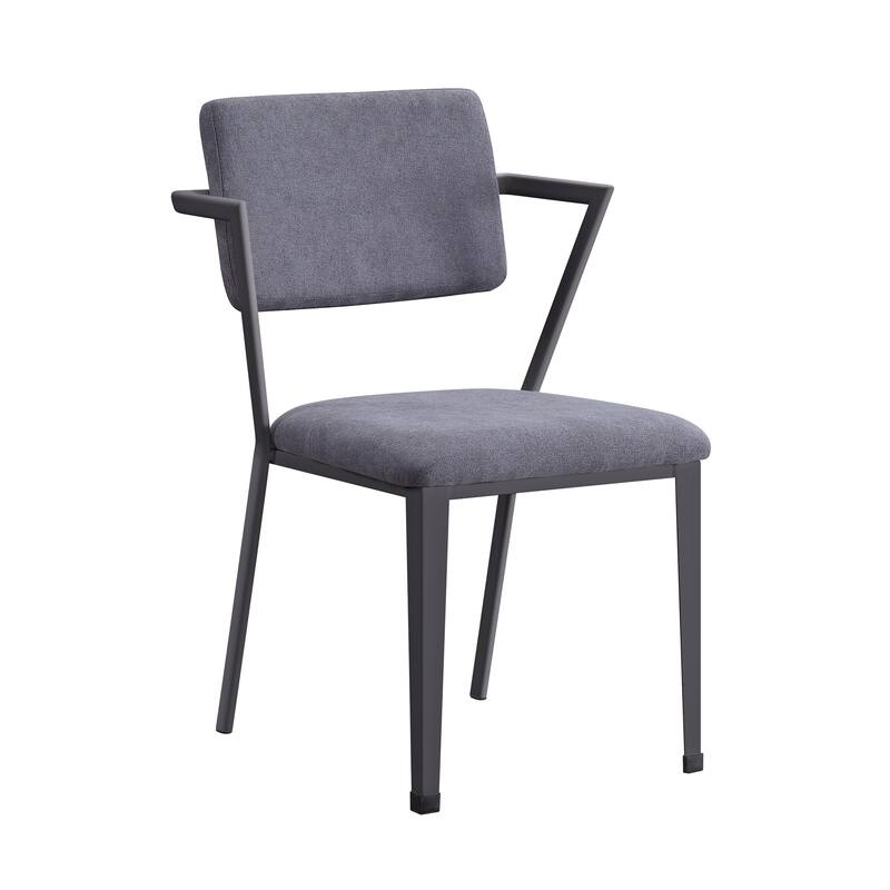 Cargo Gray Fabric & Gunmetal Finish Dining Chair ( Set of 2)