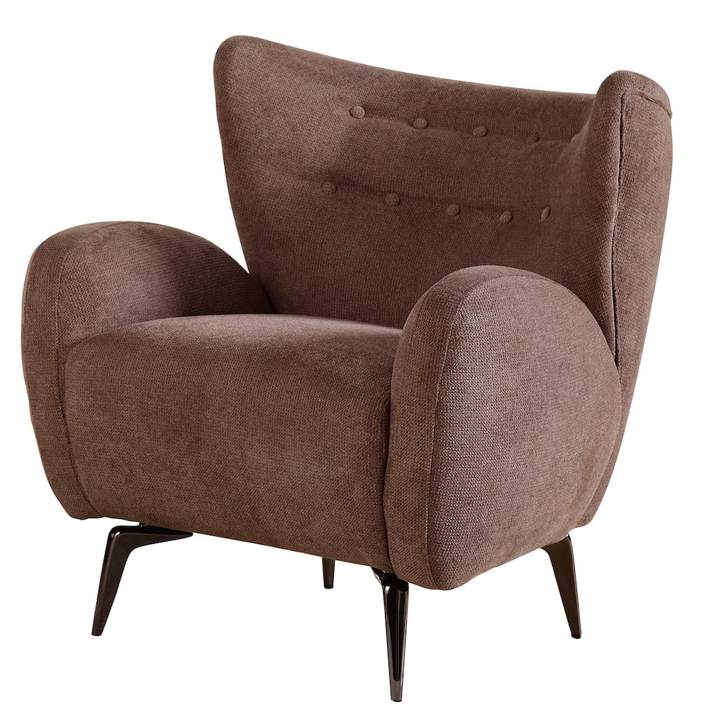 StyleCraft Oslo Accent Armchair - Cocoa Brown & Espresso