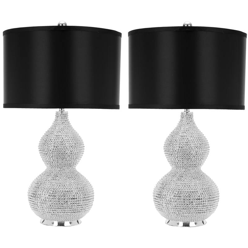SAFAVIEH Lighting Karri 24 Inch Silver Beaded Table Lamp (Set of 2) - 14Wx14Dx25H