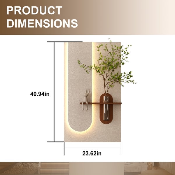 Adjustable 3-Color LED Sandstone Wall Decor with Simulated Plants -3D ...
