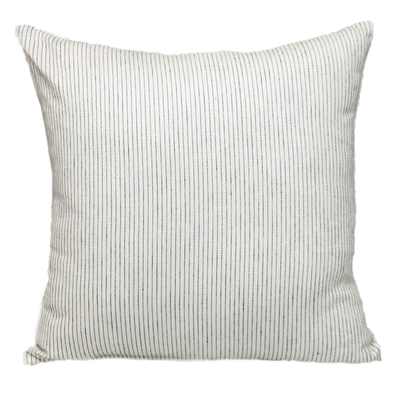 HomeRoots 20" Brown and White Striped Cotton Throw Pillow