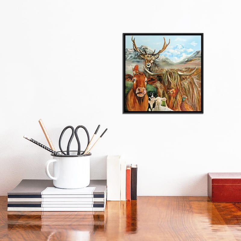 iCanvas "Scottish Locals" by Gordon Bruce Framed Canvas Print